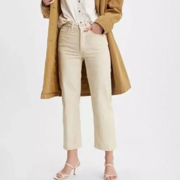 Levi's | Premium Ribcage Straight Ankle Corduroy Pants Cream Beige Boho Prep 31 - Picture 11 of 11
